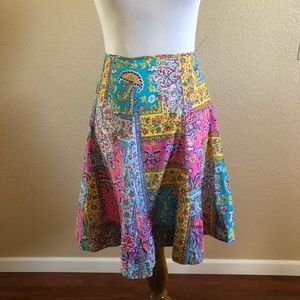 American Living Floral Paisley Print Multicolor A-Line Skirt Size 8 New